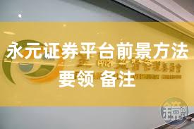 永元证券平台前景方法要领 备注